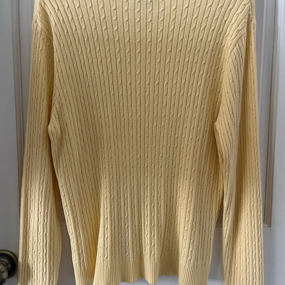 Carribean Joe Women’s Yellow Cable Knit Long Sleeve Sweater Size XL - Picture 5 of 6